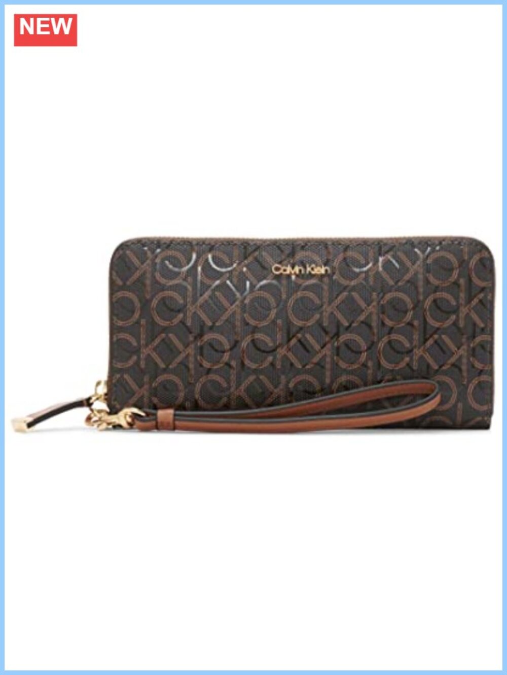 Saffiano Faux Leather Continental Zip Around Wallet Wristlet